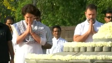 Rajiv Gandhi 32nd Death Anniversary: राजीव गांधी की 32वीं पुण्यतिथि पर, सोनिया गांधी, राहुल और प्रियंका गांधी ने दिल्ली में वीर भूमि पर अपने पिता को दी श्रद्धांजलि