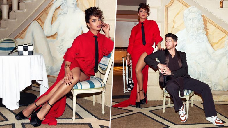 Priyanka Chopra ने पति Nick Jonas के साथ रेड स्टायलिश आउटफिट में कराया हॉट फोटोशूट, एक्ट्रेस का कातिलाना अवतार देख यूजर्स के उड़े होश  (View Pics)
