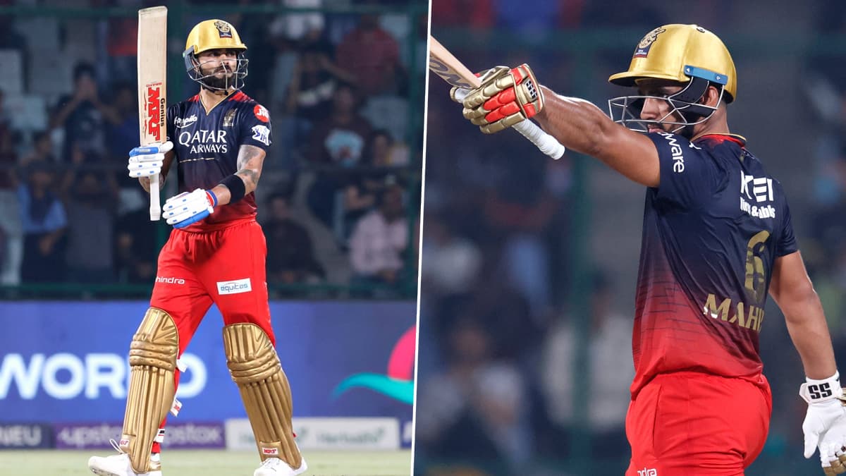 DC vs RCB, IPL 2023 Match 50: रॉयल चैलेंजर्स बैंगलोर ने दिल्ली कैपिटल्स के सामने रखा 182 रनों का टारगेट, विराट कोहली और महिपाल लोमरोर ने जड़े ताबड़तोड़ अर्धशतक