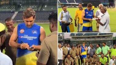 MS Dhoni Video: एमएस धोनी ने ग्राउंड स्टाफ के साथ बिताया कीमती समय, माही का रिएक्शन जीत लेगा दिल