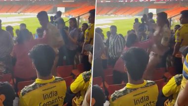 Female Fan Fight With Security Inside Stadium: IPL के फाइनल मैच के दौरान सुरक्षाकर्मी से भिड़ी महिला, VIDEO वायरल