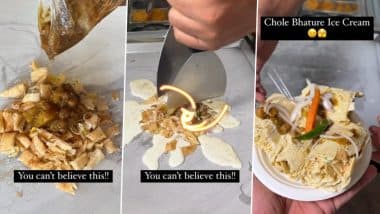 Chole Bhature Ice Cream: शख्स ने बनाया छोले भटूरे आइसक्रीम, अजीब कॉम्बिनेशन को देख नेटीजंस ने कहा- 'उठा ले रे देवा'