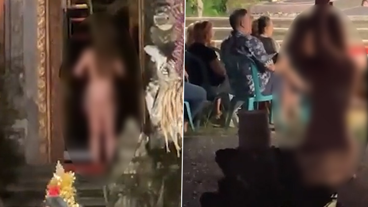 Woman Stripped Naked in Temple: कपड़े उतारकर हिंदू मंदिर में घुसी महिला! बाली में नग्न पर्यटक का वीडियो वायरल | 👍 LatestLY हिन्दी