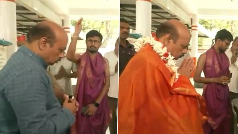 Karnataka Election 2023: वोट डालने से पहले सीएम बोम्मई पहुंचे हुबली के हनुमान मंदिर, पार्टी की जीत के लिए की पूजा अर्चाना (Watch Video)