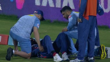 KL Rahul Suffers Injury: लखनऊ सुपरजाइंट्स को लग सकता है बड़ा झटका, फील्डिंग के दौरान केएल राहुल को लगी चोट, काफी दर्द में दिखे एलएसजी के कप्तान, देखें वायरल वीडियो