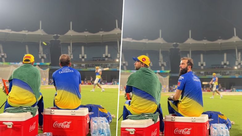 Mahi Maar Raha Hai! प्रैक्टिस सेशन के दौरान एमएस धोनी ने लगाए जबरदस्त शॉट्स,  डेवोन कॉनवे और मोइन अली देख कर रह गए दंग, देखें वीडियो