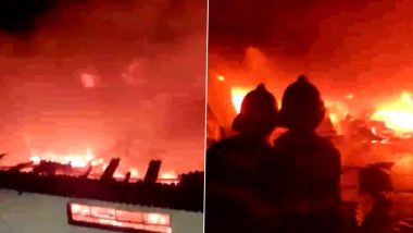 Pune Fire: महाराष्ट्र के पुणे में सजावट सामग्री के गोदाम में लगी भीषण आग, झुलसने से 3 लोगों की मौत- Video