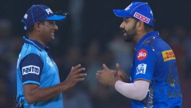 Rohit Sharma Argues With Umpire: एलएसजी के खिलाफ मैच के दौरान वाइड बॉल कॉल की असफल रिव्यु के बाद रोहित शर्मा ने अंपायर के साथ की बहस