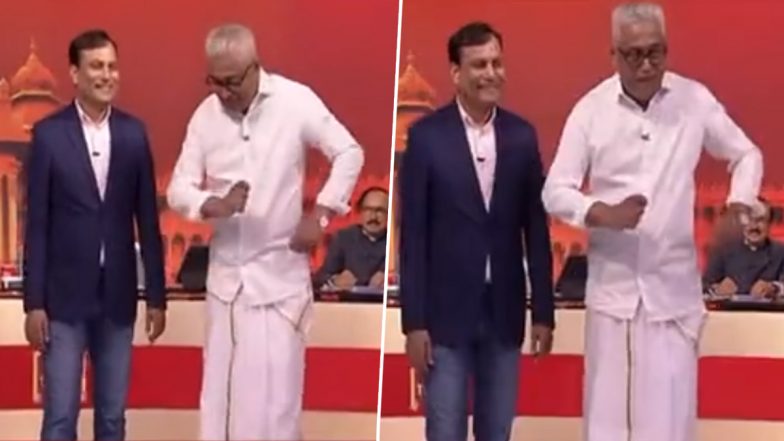 Rajdeep Doing Lungi Dance: India Today के सर्वे के आंकड़े नतीजो के आये करीब, राजदीप सरदेसाई ने प्रदीप गुप्ता के साथ किया लुंगी डांस