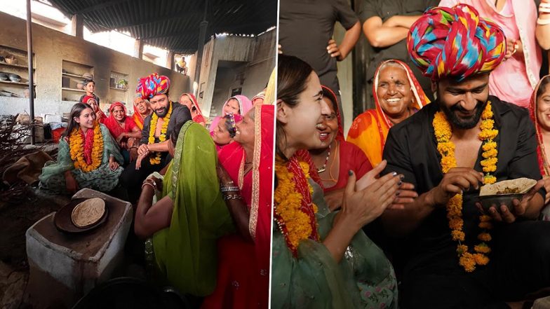Vicky Kaushal और Sara Ali Khan ने 170 सदस्यों के संयुक्त परिवार के साथ मुलाकात कर खाई रोटी-भाजी, विक्की इस तरह से प्रगट किया आभार (Watch Video)