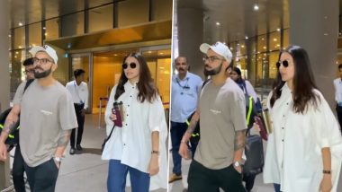 Anushka Sharma-Virat Kohli Spotted Together At Mumbai Airport: अनुष्का शर्मा और और विराट रोहली मुंबई एयरपोर्ट पर साथ में आए नजर, यूजर्स ने लुटाया प्यार (Watch Video)