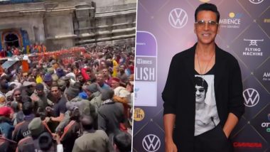 भगवान भोलेनाथ के दर्शन करने केदारनाथ मंदिर पहुंचे Akshay Kumar, भीड़ ने खिलाड़ी को घेरा (Watch Video)