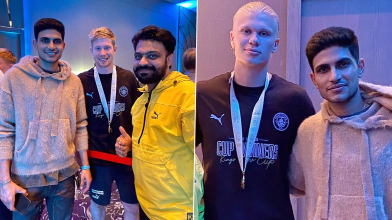 Shubman Gill Congratulates Manchester City: शुभमन गिल ने ट्रेबल जीतने पर मैनचेस्टर सिटी को दी बधाई, केविन डी ब्रुइन और एरलिंग हलांड के साथ शेयर की तस्वीरें 