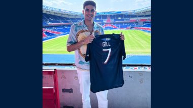 PSG Gifts To Shubman Gill: फुटबॉल क्लब पीएसजी ने भारतीय बल्लेबाज शुभमन गिल को गिफ्ट में दी टीम की जर्सी, देखें तस्वीर