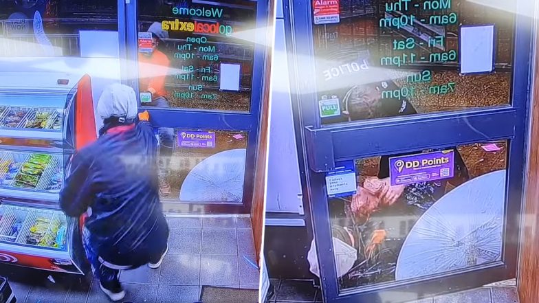 Brave Man Trapped a Robber Inside His Shop: बहादुर दुकानदार ने अपनी दुकान में लुटेरे को किया लॉक, देखें वीडियो
