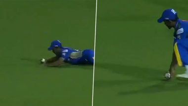 ‘Leap of Faith’ TNPL में सीचेम मदुरै पैंथर्स और डिंडीगुल ड्रैगन्स के बीच मैच के दौरान मुरुगन अश्विन ने लपका फ्लाइंग कैच, देखें वीडियो