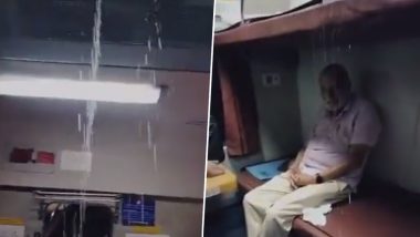 Avantika Express Water Leak Videos: मुंबई-इंदौर एक्सप्रेस में एसी डिब्बे का बारिश में हुआ बुरा हाल, ट्रेन की छत से गिर रहा था पानी; नेटिज़न्स ने भारतीय रेलवे पर सवाल उठाया