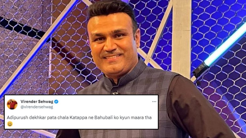 Virender Sehwag Troll&nbsp;Adipurush:&nbsp;पूर्व भारतीय सलामी बल्लेबाज वीरेन्द्र सहवाग ने विवादित फिल्म 'आदिपुरुष'&nbsp;पर कसा&nbsp;मजाकिया तंज, स्टार बल्लेबाज ने कह दी बड़ी बात, देखें Tweet
