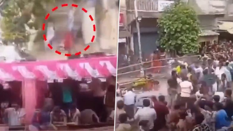 Building Balcony Collapse in Ahmedabad: गुजरात के अहमदाबाद में बड़ा हादस, जगन्नाथ रथ यात्रा के दौरान इमारत की बालकनी गिरी, 11 लोग घायल- Video