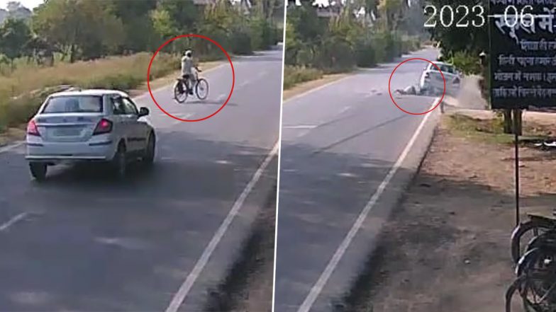 Elderly Man Dies In Car Accident: यूपी के लखीमपुर में साइकिल पर सवार होकर जा रहे बुजुर्ग को तेज रफ्तार कार ने रौंदा, मौके पर मौत, वारदात CCTV में कैद- Video