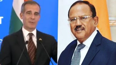 US Ambassador Eric Garcetti Praised Ajit Doval: अमेरिकी राजदूत एरिक गार्सेटी ने अजीत डोभाल की तारीफ की, NSA को बताया अंतर्राष्ट्रीय ट्रेजर (Watch Video)