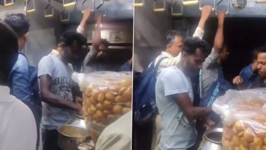 Viral Video: लोकल ट्रेन में गोलगप्पे बेचता नजर आया शख्स, चटकारे लेकर खाते दिखे यात्री
