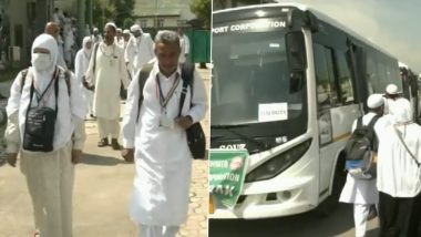 J&K Hajj Pilgrims: जम्मू कश्मीर से 630 हज ज़ायरीन का जत्था सऊदी अरब के लिए रवाना (Watch Video)