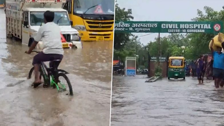 Haryana Rain: हरियाणा के गुरुग्राम में भारी बारिश, कई हिस्सों में जलजमाव- Video