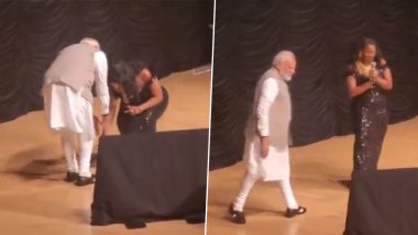 Mary Millben Touches PM Modi's Feet: राष्ट्रगान गाने के बाद अमेरिकी सिंगर मैरी मिलबेन ने किए पीएम मोदी के चरण स्पर्श, जीता सबका दिल