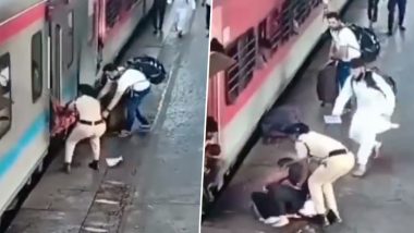Video: चलती ट्रेन में चढ़ रही थी महिला, अचानक बिगड़ा बैलेंस... RPF कांस्टेबल ने ऐसे बचाई जान