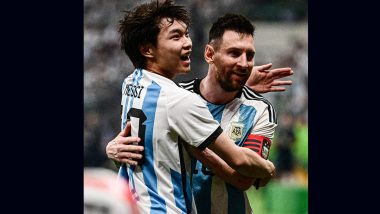 Spectator Invades Pitch and Hugs Lionel Messi: पेइचिंग में अर्जेंटीना बनाम ऑस्ट्रेलिया इंटरनेशनल फ्रेंडली मैच के दौरान दर्शकों ने ग्राउंड में घुस कर लियोनेल मेस्सी को लगाया गले, देखें वीडियो