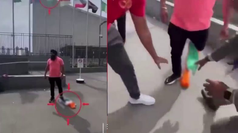Indian Flag Insulted in US VIDEO! पैर से तिरंगा कुचल रहा था खालिस्तानी, भारतीयों ने ऐसे सिखाया सबक