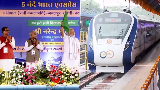 PM Modi Flags Off Vande Bharat Trains: पीएम मोदी की बड़ी सौगात, देश को एक साथ मिली 5 वंदे भारत एक्सप्रेस ट्रेनें, भोपाल से हरी झंडी दिखाकर किया रवाना- Video