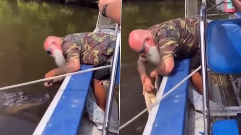 Viral Video: नाव में बैठकर मगरमच्छ से खिलवाड़ कर रहा था शख्स, तभी पानी के खूंखार शिकारी ने कर दिया हमला और फिर...