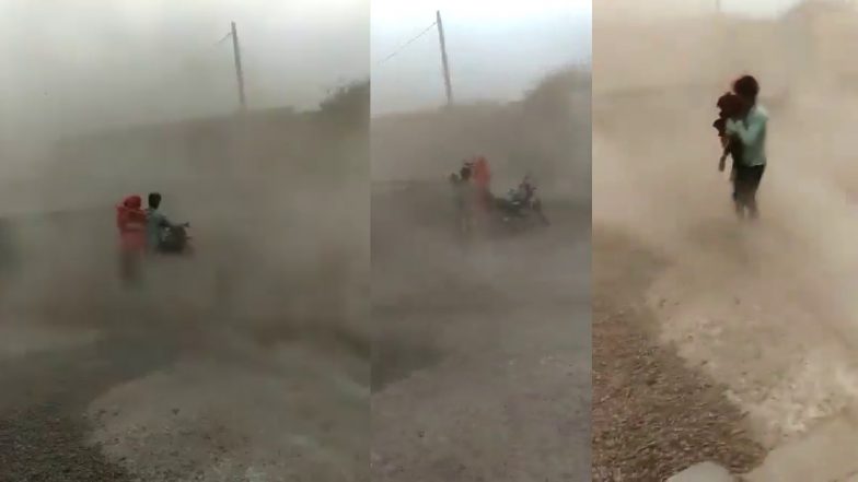 Gujarat Cyclone Viral Video: गुजरात में चक्रवाती तूफान के बीच फंसा बाइकसवार, वीडियो में देखिए कैसे बची जान