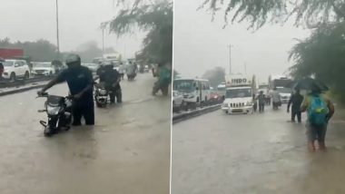 Gurugram Rains: गुरुग्राम में भारी बारिश से सड़कें हुई जलमग्न, जयपुर दिल्ली हाईवे पर लगा लंबा जाम | Photos and Videos