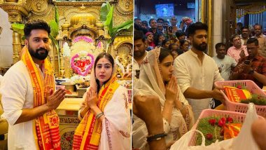 Sara Ali Khan-Vicky Kaushal Visits Siddhivinayak: विक्की और सारा साथ में पहुंचे सिद्धीविनायक मंदिर, फिल्म की सफलता के लिए बप्पा को दिया 'धन्यवाद' (View Pics)