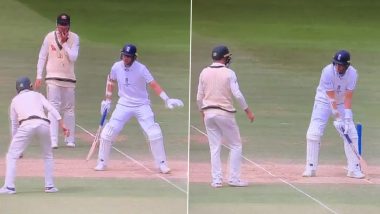 Stuart Broad Teasing Australian Fielder: जॉनी बेयरस्टो स्टंपिंग कंट्रोवर्सी के बीच, स्टुअर्ट ब्रॉड का ऑस्ट्रेलियाई फील्डर को चिढ़ाने वाला GIF वायरल, देखें फैंस का रिएक्शन