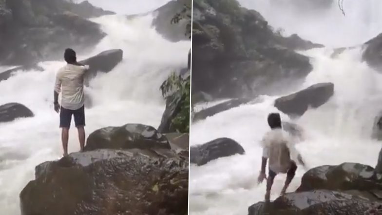 Video:  रील के लिए पोज दे रहा युवक कर्नाटक के कोल्लूर के पास अरासिनागुंडी झरने में बहा, अब तक लापता