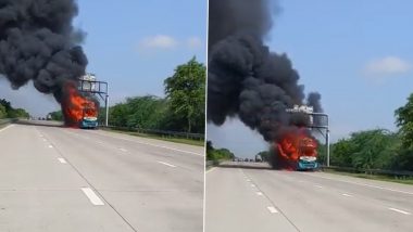 Agra Bus Fire Video: नोएडा से आगरा आ रही प्राइवेट बस में लगी आग, यात्रियों ने कूदकर बचाई जान