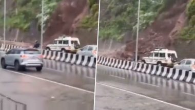 Landslide in Solan: सोलन के परवाणु शिमला हाईवे पर अचानक हुआ भूस्खलन, पहाड़ की चपेट में आने से बाल-बाल बचे लोग (Watch Video)