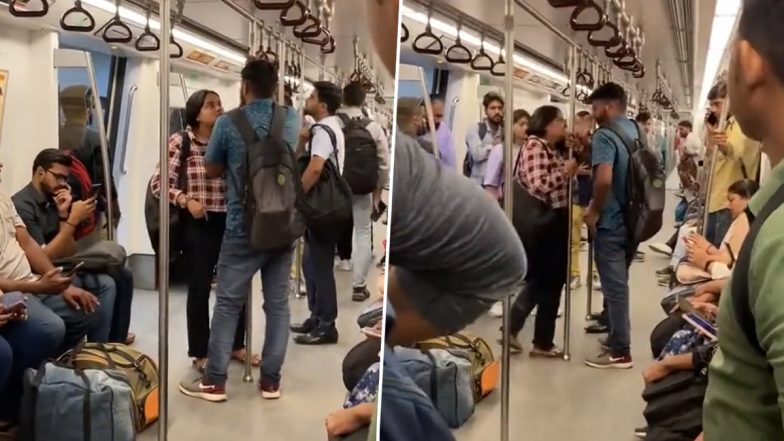 Delhi Metro Fight Video: मेट्रो में महिला ने शख्स से किया झगड़ा और मारा चाटा, देखें वीडियो