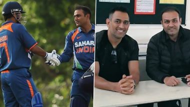 MS Dhoni Turns 42 Today: एमएस धोनी के 42वें जन्मदिन पर वीरेंद्र सहवाग ने इस अनोखे अंदाज़ में दी बधाई, लिखा "विश्व के सात अजूबे"