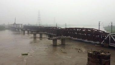 Delhi: ओल्ड रेलवे ब्रिज इलाके में यमुना नदी का जलस्तर खतरे के निशान से ऊपर, पुल पर ट्रेनों की आवाजाही बंद