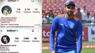 Bhuvneshwar Kumar Changed Instagram Bio: क्या भुवनेश्वर कुमार जल्द ही लेंगे अंतरराष्ट्रीय क्रिकेट से संन्यास? इंस्टाग्राम बायो से 'क्रिकेटर' शब्द को हटा कर दिए संकेत