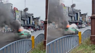 BMW Fire Video: चेन्नई में बीच सड़क पर दौड़ती बीएमडब्ल्यू कार में लगी आग, धू-धूकर जली