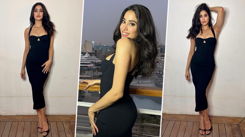 Janhvi Kapoor ने ब्लैक बॉडीकॉन ड्रेस पहन गिराई बिजली, एक्ट्रेस की हॉटनेस ने बढ़ाया पारा (View Pics)