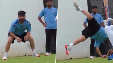 Rinku Singh One Handed Stunner Slip Catching Practice: सेंट्रल जोन की स्लिप कैचिंग प्रैक्टिस में रिंकू सिंह ने एक हाथ से किया शानदार प्रदर्शन, ध्रुव जुरेल ने दी प्रतिक्रिया, देखें वीडियो