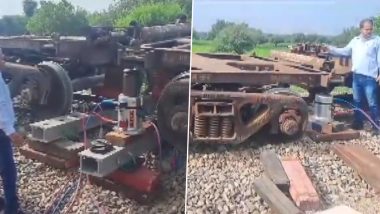 Goods Train Derailed In Jaipur: राजस्थान के जयपुर में मालगाड़ी के दो डिब्बे पटरी से उतरे, ट्रेन सेवा प्रभावित, देखें Video