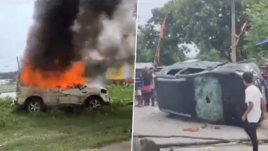WB Violence: पश्चिम बंगाल में पंचायत चुनाव के बाद भी हिंसा जारी, उत्तर दिनाजपुर में उपद्रवियों ने वाहनों में तोड़फोड़ करने के बाद एक गाड़ी में आग लगाईं- Video